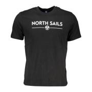 North Sails Kortärmad Logotyp Tryck T-shirt Svart Black, Herr