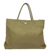 Prada Vintage Pre-owned Tyg totevskor Green, Dam