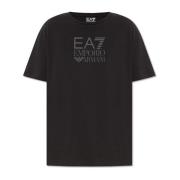 Emporio Armani EA7 T-shirt med logotyp Black, Dam