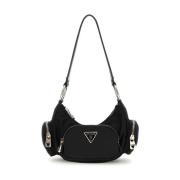 Guess Eco Gemma Mini Axelväska Black, Dam