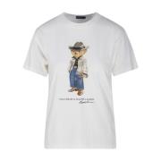 Ralph Lauren Fringe Short Sleeve T-Shirt Nevis White, Dam