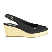 Tommy Hilfiger Svart Ankelrem Sandal med Logo Black, Dam