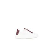 Alexander Smith Vit Bordeaux Läder Sneakers White, Dam