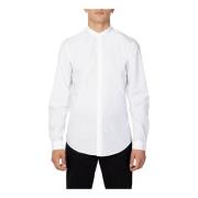 Antony Morato Vit Mandarin Krage Bomull Skjorta White, Herr