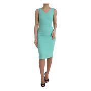 Dolce & Gabbana Grön ärmlös Bodycon Midi Klänning Green, Dam