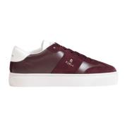 Furla Bordeaux Läder Sneakers Gummisula Snören Red, Dam