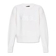 Versace Tröja med broderad logotyp White, Dam