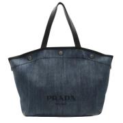 Prada Vintage Pre-owned Denim totevskor Blue, Dam