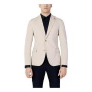 Mulish Beige Knappknäppning Revers Blazer Beige, Herr