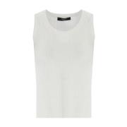 Max Mara Weekend Vit Ribbstickad Ceylon Topp White, Dam