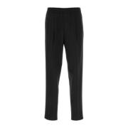 Z Zegna Stretch Svart Polyesterblandnings Joggers Black, Herr