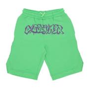 Disclaimer Logo Shorts Lättviktsbomull Botten Green, Herr