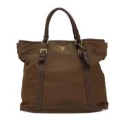 Prada Vintage Pre-owned Tyg totevskor Brown, Dam