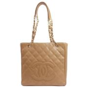 Chanel Vintage Pre-owned Laeder totevskor Beige, Dam