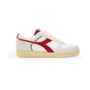 Diadora Röda Läder Sneakers Höst/Vinter Stil White, Herr