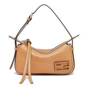 Fendi Ikonisk FF-dekorerad axelväska Beige, Dam