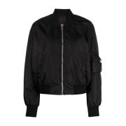 Givenchy Svart Bomberjacka med Multi-Fickor Black, Dam