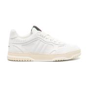 Gucci Läder Sneakers med Web-Stripe Trim White, Dam