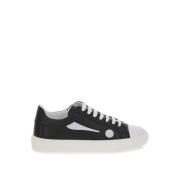 Moschino Symbol Sneakers Svart Vit Kontrast Black, Dam