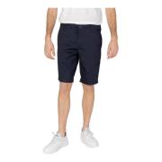 Armani Exchange Blå Bomullsblandning Zip Shorts Blue, Herr