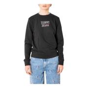 Tommy Jeans Svart Bomulls Sweatshirt Långärmad Black, Dam