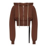 Rick Owens Kort Sweatshirt Tatlin Brown, Dam