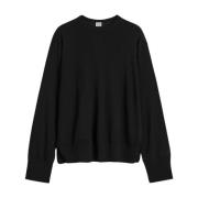 TotêMe Lyxig Silk Cashmere Crewneck Stickad Black, Dam