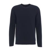 Hannes Roether Crew Neck Stickad Pullover Sweater Blue, Herr