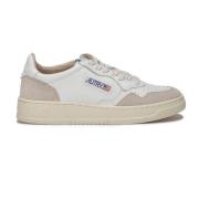 Autry Lädersneakers med Mockadetaljer White, Dam