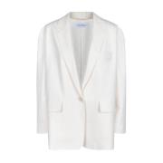 Max Mara Vanille Jacket med Oversized Volym White, Dam