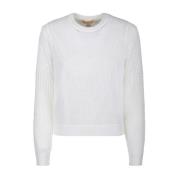 Michael Kors Vit Mesh Yarns Pullover White, Dam