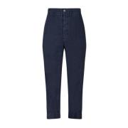 Vivienne Westwood Färgad Linne Cropped Cruise Byxor Blue, Dam