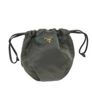 Prada Vintage Pre-owned Tyg kuvertvskor Green, Dam