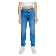 Calvin Klein Jeans Blå Slät Damjeans med Dragkedja Blue, Dam