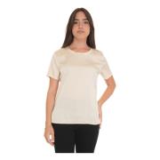 Liu Jo Kortärmad Rundhals T-shirt Beige, Dam