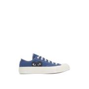 Comme des Garçons Play Blå Canvas Låg-Top Hjärta Sneakers Blue, Herr