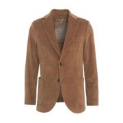 Circolo 1901 Corduroy Texture Jersey Blazer, Patched Pocket Brown, Her...