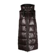 Save The Duck Lång Puffer Gilet Brown, Dam