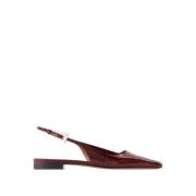 Paris Texas Krokopräglat Läder Slingback - Burgundy Red, Dam