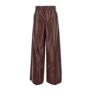 Philosophy di Lorenzo Serafini Brun Eco Läder Wide Leg Byxor Brown, Da...