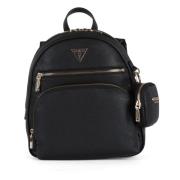 Guess Ryggsäck i eco-läder med justerbara remmar Black, Dam