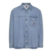 Tommy Hilfiger Denim Skjorta Retro Stil Blue, Herr