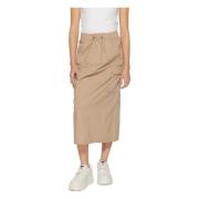 Street One Beige Bomullskjol med Fickor Beige, Dam