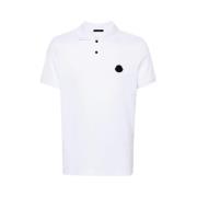 Moncler Vit Gummerad Logopikétröja White, Herr