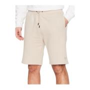 Guess Logo Patched Bomullsshorts - Slim Fit Beige, Herr