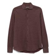 Corneliani Ull Lyocell Skjorta Purple, Herr