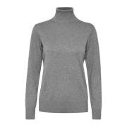 Saint Tropez MilaSZ Rollneck Pullove Sweater Mist Grey Gray, Dam