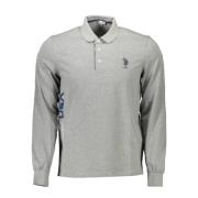 U.s. Polo Assn. Långärmad Polo Tröja Grå Broderad Gray, Herr