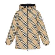 Burberry Vändbar jacka med rutmönster Beige, Dam