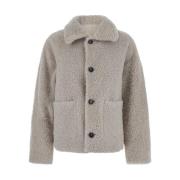 Suprema Beige Shearling Jacka Beige, Dam